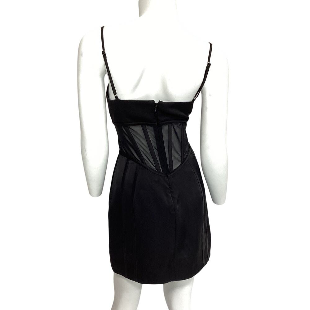 H:ours Sleek Black Ulani Mini Dress Size M - Picture 3 of 4